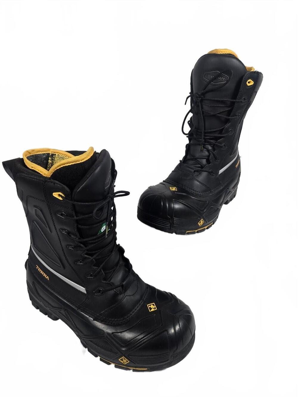 Terra Men's 12 Crossbow Winter Work Boots Composite Toe Black NWOB